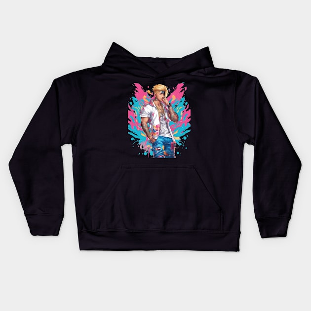 anime boy Kids Hoodie by animegirlnft